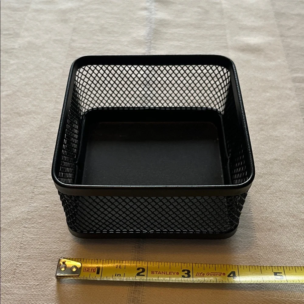 Metal Wire Black Mesh Desk Organizer Bins - Set of 2